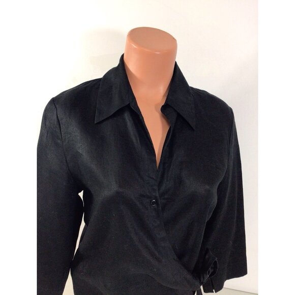 Studio Jax Linen Wrap Shirt Womens 8 - Picture 5 of 8